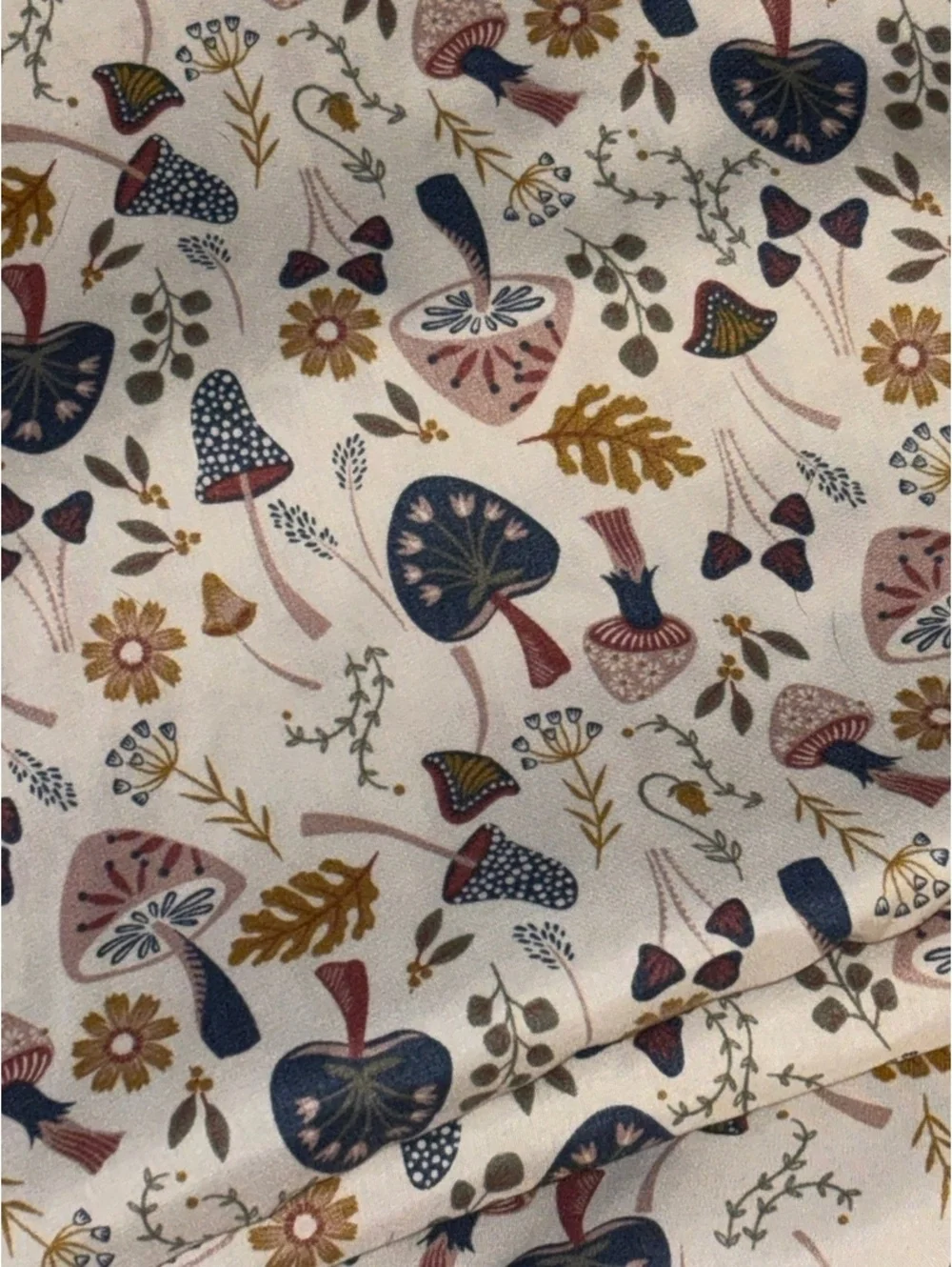 Cynthia Rowley Mushroom Flat Sheet Botanical Fall Cottagecore Microfiber Soft